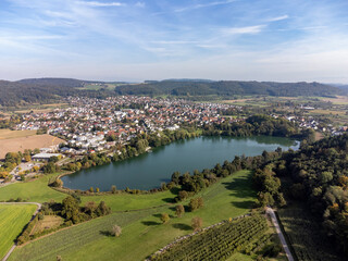 Naklejka premium Die Gemeinde Steißlingen mit dem Steißlinger See