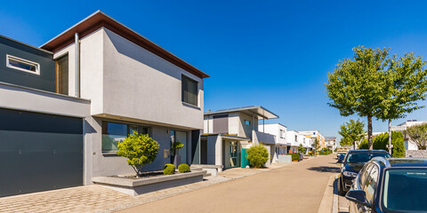 Germany, Bavaria, Neu-Ulm, New modern single-family houses of Wiley residential area