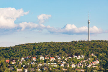 Fernsehturm Stuttgart at Bopser against sky in Stuttgart, Germany