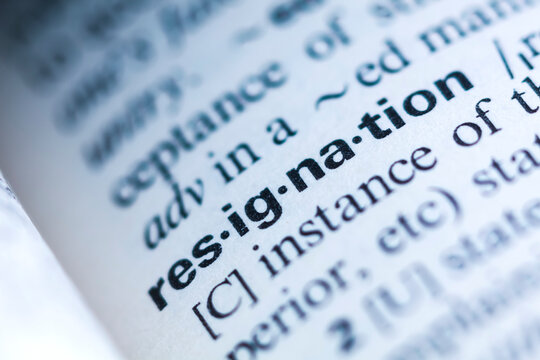 Keyword in a dictionary, resignation