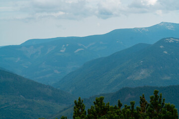 Summer mountains on a cloudy day. mountain landscape. background	
