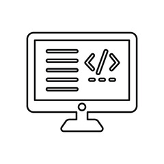 Development, programmer outline icon. Line vector design.