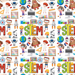 Colourful STEM education seamless background