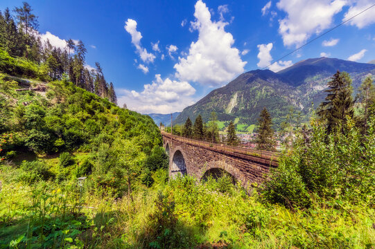 Austria, Salzburg State, Bad Hofgastein, railway bridge