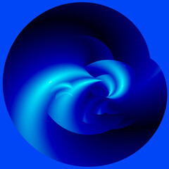 Bright blue gradient smooth figures.3d.Abstract .
