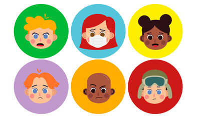 People characters for your scenes. Funny cartoon. The set for the character animation.