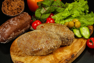Homemade roasted cutlet minced meat