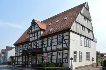 Fototapeta na wymiar Historisches Bauwerk in der Kur Stadt Bad Pyrmont, Niedersachsen
