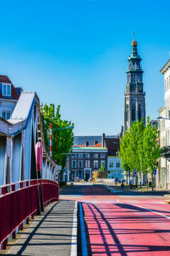 Zeeland, Middelburg, Bridge and church tower of Nieuwe Kerk
