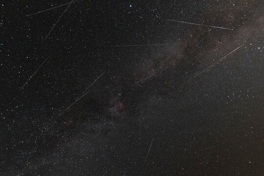 Fototapeta Germany, Hochtaunuskreis, Grosser Feldberg, Perseids meteor shower
