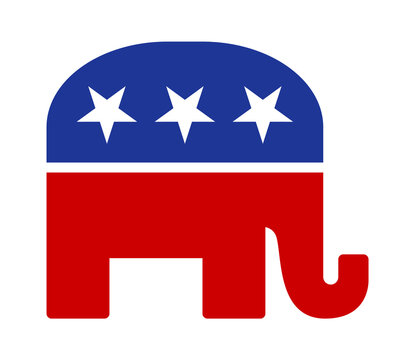 Republican party or GOP elephant flat vector icon for election apps and websites