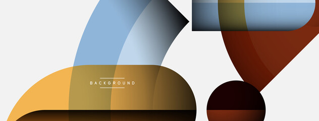 Geometric abstract background. Round shapes, circles, lines composition for wallpaper banner background or landing page