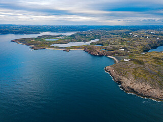 Russia, Murmansk Oblast, Teriberka, Aerial view of rocky coastline of Barents Sea