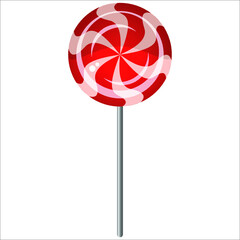 sweet candy lollipops on white background
