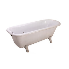 Old Enamel Bathtub on white background
