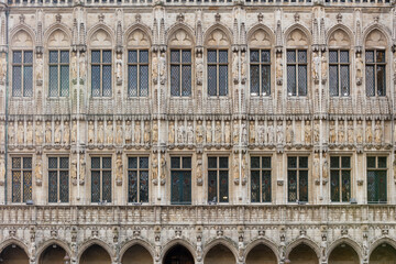 Belgium, Brussels, Town hall, figurines on the facade
