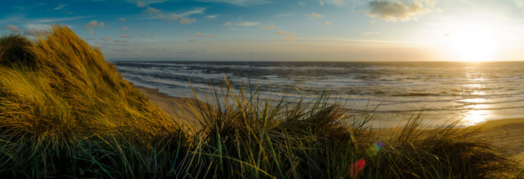 Denmark, Jutland, Lokken, dune landscape and North Sea