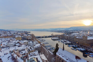 Zürich im Winter, Schweiz