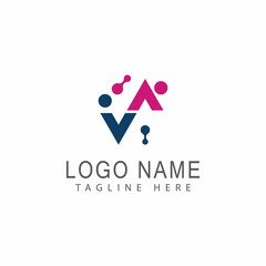 DNA gene Logo Template vector symbol illustration