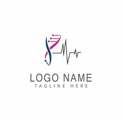 DNA gene Logo Template vector symbol illustration