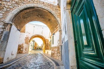 Historic walls around the old town in Faro, Algarve, Portugal