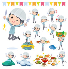 食のイベントに関する現場監督女性のセット