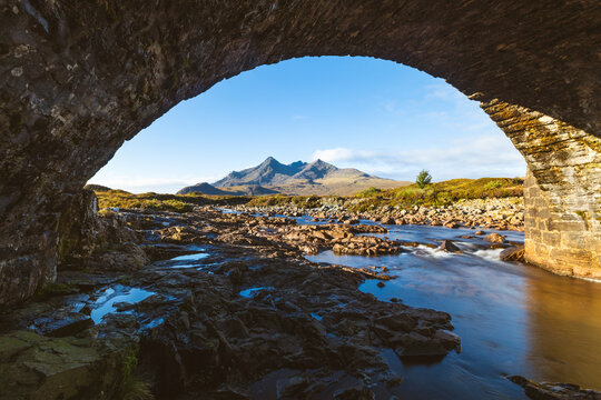 United Kingdom, Scotland, Black Cuillin mountain view from Sligachan