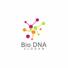 DNA gene Logo Template vector symbol illustration