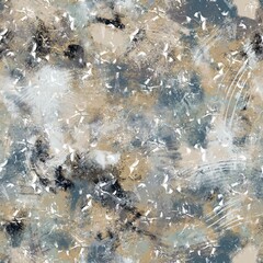 Obraz premium Seamless neutral tan and white distressed grungy motif surface pattern design for print. High quality illustration. Textured textile repeat print swatch. Aged gray dirty elegant abstract illustration.