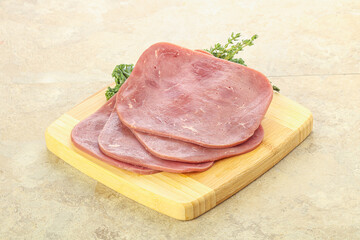 Sliced Beef Ham over board