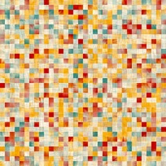 Seamless square tile faux wall mosaic pattern for surface design and print. High quality illustration. Detailed ornate grid repeat swatch.