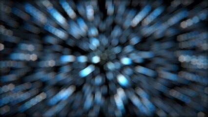 abstract blur hexagon star burst simulation million colorful light
