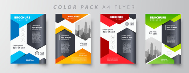 Set Cover Flyer brochure design template geometric figure