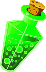 round icons of ancient magical potions over white background