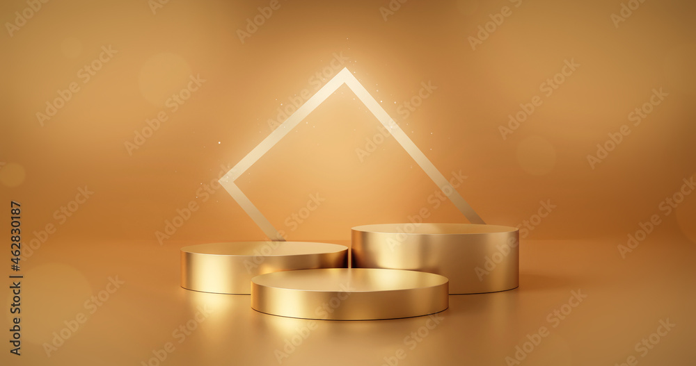 Fototapete gold podium product advertising stage background platform or empty luxury pedestal exhibition scene 