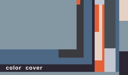 Geometric background of layered rectangles of different colors. Vector cover design