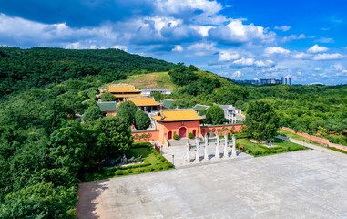 Fototapeta na wymiar Aerial photography of Confucius Temple in Nanning, Guangxi