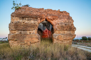 Arch way of old ruin at Nicopolis, Preveza, Greece