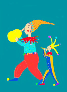 Children's painting of Punch