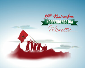 Vector illustration of happy Morocco independence day