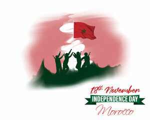 Vector illustration of happy Morocco independence day