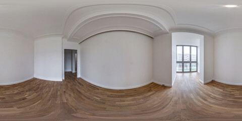 empty room without furniture. full spherical hdri panorama 360 degrees in interior white room for...