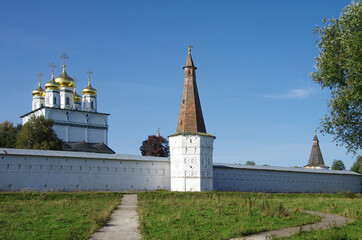 Fototapeta na wymiar Village Teryaevo, Volokolamsk district, Moscow region, Russia - September, 2020: Iosifo-Volotsky monastery