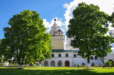 Fototapeta na wymiar Kirzhach, Russia - September, 2020: Annunciation monastery. The Holy Annunciation diocesan Kirzhach monastery was founded by St. Sergius of Radonezh in 1358
