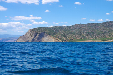 The coastline of the Crimea in the area of Novyy Svet. View from the Black sea