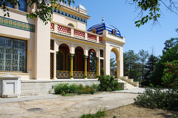 Fototapeta premium FEODOSIA, CRIMEA - July, 2020: Stamboli cottage in Feodosiya