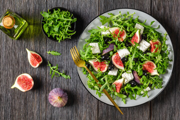 rocket figs feta and black olive salad