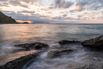 cloudy sunset at the beach