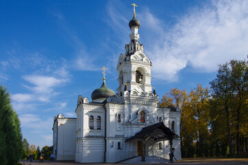 Fototapeta na wymiar Moscow, Russia - October, 2020: Church of the Assumption of the Blessed Virgin in Troitsa-Lykovo