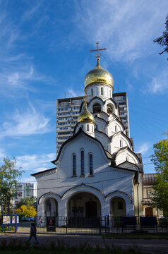 Moscow, Russia - October, 2020: Church of the New Martyrs and Confessors of Russia in Strogino